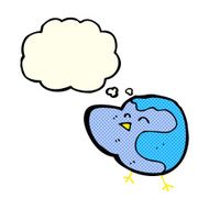 cartoon bird with thought bubble N158
