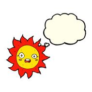 cartoon sun with thought bubble N12