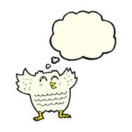 cartoon black bird with thought bubble N6