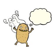 cartoon happy potato with thought bubble N6