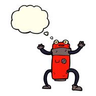 cartoon robot with thought bubble N89