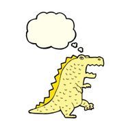 cartoon dinosaur with thought bubble N23