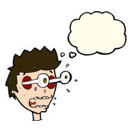 cartoon surprised man with eyes popping out thought bubble N6