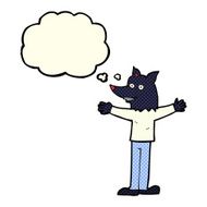 cartoon werewolf with thought bubble N14