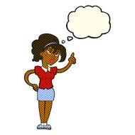 cartoon woman with idea thought bubble N144
