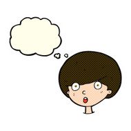 cartoon surprised boy with thought bubble N17