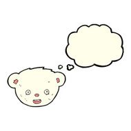 cartoon polar bear face with thought bubble N12