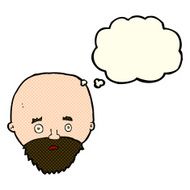 cartoon shocked man with beard thought bubble N11