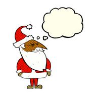 cartoon santa claus with thought bubble N107