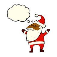 cartoon santa claus with thought bubble N109