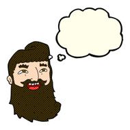 cartoon man with beard laughing thought bubble N6