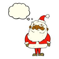 cartoon santa claus with thought bubble N110