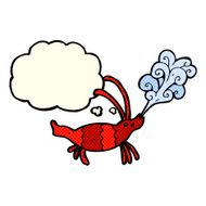 cartoon shrimp with thought bubble N18