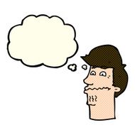 cartoon nervous man with thought bubble N77