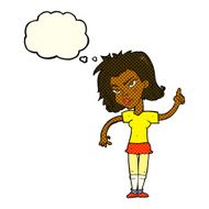 cartoon woman with idea thought bubble N145