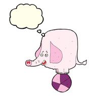 cartoon circus elephant with thought bubble N6