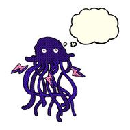 cartoon octopus with thought bubble N17