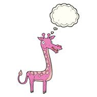cartoon giraffe with thought bubble N4