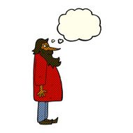 cartoon bearded old man with thought bubble N20