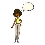 cartoon pretty woman with thought bubble N154