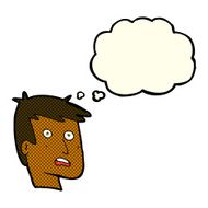 cartoon unhappy face with thought bubble N12
