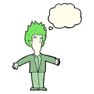 cartoon vampire with thought bubble N71