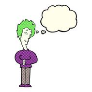 cartoon vampire with thought bubble N73