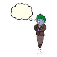 cartoon floating vampire with thought bubble N6