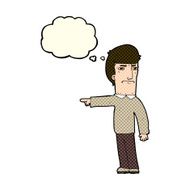 cartoon man pointing with thought bubble N107