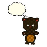 cartoon black bear cub with thought bubble N38