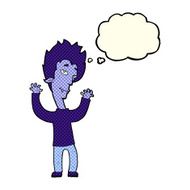 cartoon vampire man with thought bubble N68