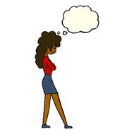 Cartoon Annoyed Woman With Thought Bubble N103