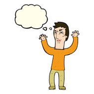 cartoon angry man with thought bubble N53