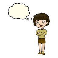 Cartoon Annoyed Woman With Thought Bubble N104