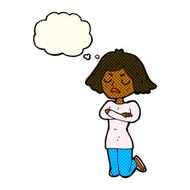 Cartoon Annoyed Woman With Thought Bubble N105