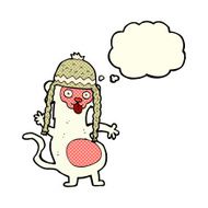 funny cartoon monkey with thought bubble N5