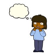cartoon excited person with thought bubble N6