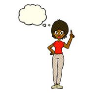 cartoon woman explaining her point with thought bubble N17