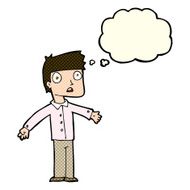 cartoon shocked man with thought bubble N64
