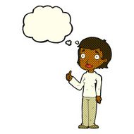 cartoon woman giving thumbs up symbol with thought bubble N38