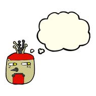cartoon robot head with thought bubble N31