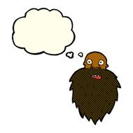 cartoon bearded man with thought bubble N26