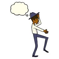 cartoon fashionable man with thought bubble N5