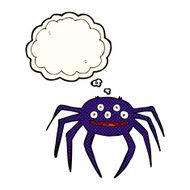 cartoon halloween spider with thought bubble N6
