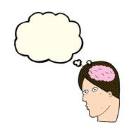 cartoon head with brain symbol thought bubble N24