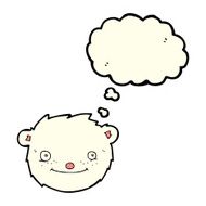 cartoon polar bear head with thought bubble N5