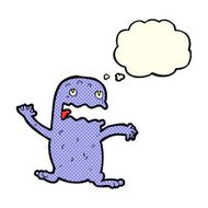 cartoon funny frog with thought bubble N12