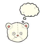 cartoon polar bear head with thought bubble N6
