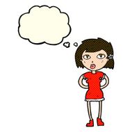 cartoon woman with thought bubble N18