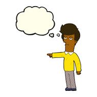 cartoon pointing man with thought bubble N48